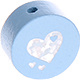 Houten kraal hart babyblauw ''babyproof''