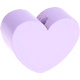 Houten kraal Mini-hart lila effen ''babyproof''