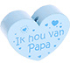 Houten kraal ''ik hou van papa'' babyblauw ''babyproof''