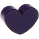 Houten kraal Mini-hart aubergine effen ''babyproof''