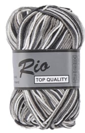 Lammy Yarns Rio katoen multi kleur 620 zwart/grijs/wit mengeling