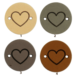 Durable Leren labels rond 2cm - Heart - Hart per 2 stuks