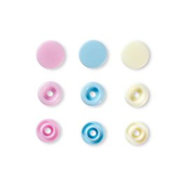 Color snaps -  Prym Love color rond 12,4mm creme, babyroze en babyblauw