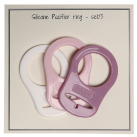 Siliconen pacifier-Ring  (roze set van 3) Go Handmade