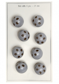 Go Handmade Rammelkralen - rammelballen grijs 24 mm - 8 stuks