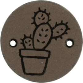 Durable Leren labels rond 2cm - Cactus per 2 stuks