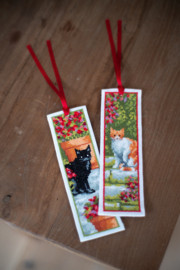 Bladwijzer kit Poezen tussen bloemen (set van 2)