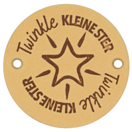 Durable Leren labels rond 3,5cm -Twinkle kleine ster per 2 stuks
