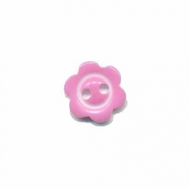 Bloemknoopje  10 mm Roze met randje glossy