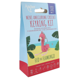Anchor Mini amigurumi haak kit - sleutelhanger Flamingo