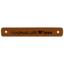 Durable leren aannaaibandje 7x1 cm - Handmade with Love per 2 stuks