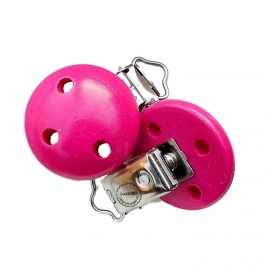 Houten speenclip fuchsia