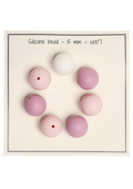 Go Handmade Siliconen kralen 15mm - mix roze 7 kralen
