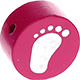 Houten kraal babyvoetjes fuchsia ''babyproof''