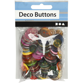 Knopenmix 12-18-20mm diverse kleuren - 100stuks
