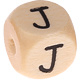 Houten Letterkraal gegraveerd 10mm  - J -