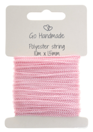 Go Handmade Polyesterkoord 1,5 mm Pink - 10 meter