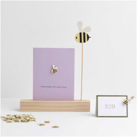 Rico houten applicatie 24 stuks 20x20mm Bij