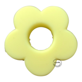 Siliconen bloem Licht Geel  28mm