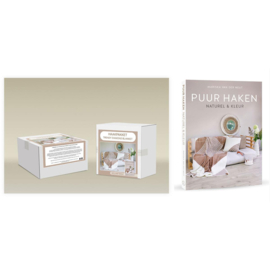 Haakpakket Puur Haken plaid met boek - beige