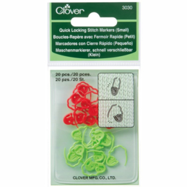 Clover   stitch markers, steekmarkeerders maat S groen/rood