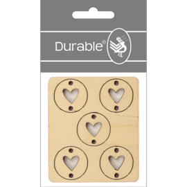 Durable Houten label Made by love 22mm - 5 labels