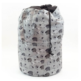DMC Tas met trekkoord rond 47x27x2,7cm grijs