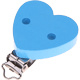 Speenclip Hout Hart effen gekleurd  Hemelblauw "babyproof"