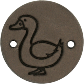 Durable Leren labels rond 2cm - Duck per 2 stuks