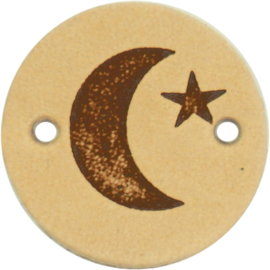 Durable Leren labels rond 2cm - Moon per 2 stuks