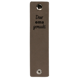 Durable Rechthoekige leren labels met drukknoop van 12 x 3 cm - Door Oma gemaakt per 2 stuks