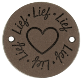 Durable Leren labels rond 3,5cm - Lief per 2 stuks