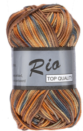 Lammy Yarns Rio katoen multi kleur 632 bruinoranjeblauw mengeling