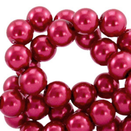 30  Glas Parels ruby wine red - 8mm