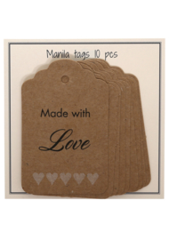 Go Handmade Papieren labels - Manila tags Made with Love