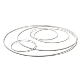 Metalen ring 8,0cm doorsnee - wit