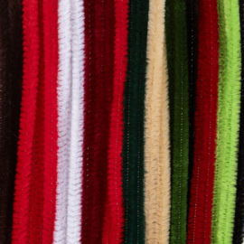 Chenilledraad 6mm Kerstkleuren - 24 stuks in doosje