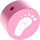 Houten kraal babyvoetjes roze ''babyproof''