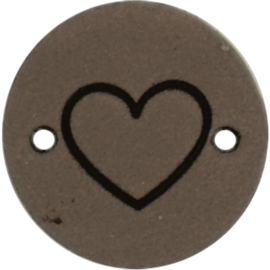 Durable Leren labels rond 2cm - Heart - Hart per 2 stuks