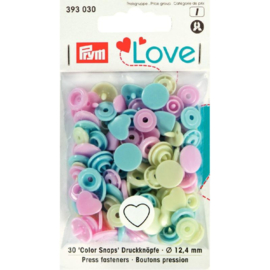 Color snaps -  Prym Love Color hart 12,4mm creme, babyblauw en babyroze