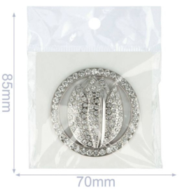 Magnetische Broche Tulp 45mm Zilver