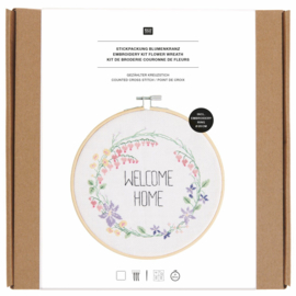 Rico borduurpakket "Bloemenkrans Welcome Home"