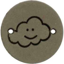 Durable Leren labels rond 2cm - Cloud - Wolk per 2 stuks