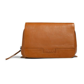 Muud Hazel leren clutch voor haakaccessoires kleur Whiskey