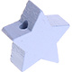 Houten kraal Mini-ster pastelblauw effen ''babyproof''