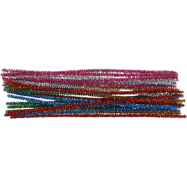 Chenilledraad 6mm glitter - 20stuks