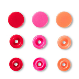 Color snaps -  Prym Love color rond 12,4mm rood, roze en coral