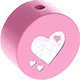 Houten kraal hart roze ''babyproof''
