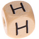 Houten Letterkraal gegraveerd 10mm  - H -