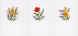 Wenskaart Bloemen en Lavendel set van 3